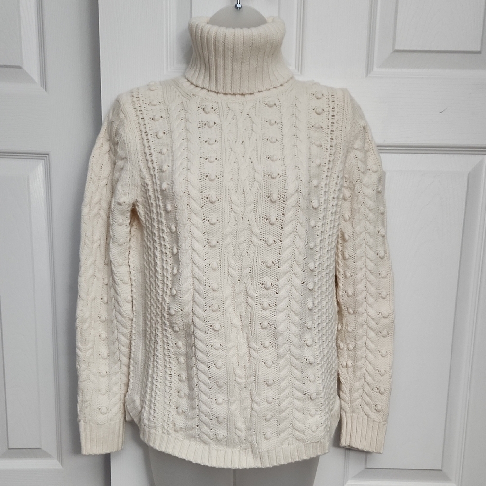 GAP Chunky Turtleneck Cotton/Wool Blend Sweater, S